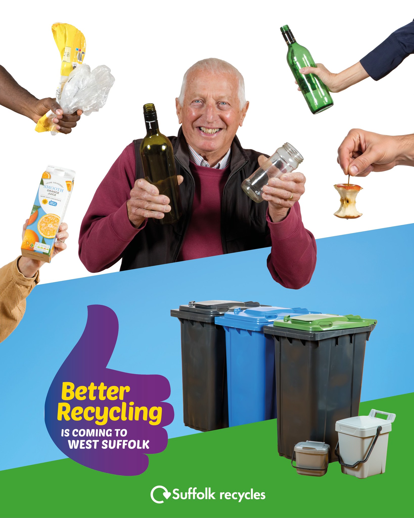 Green-lidded bin delivery schedule for West Suffolk